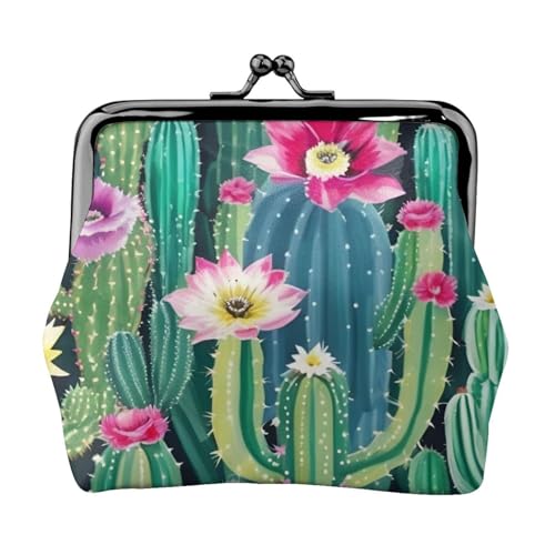 Blooming Damen-Geldbörse mit Kaktus-Print, leicht, wasserdicht, klein, für Münzen und Karten von HTTUP