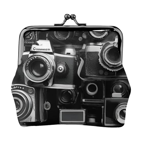 Camera Collection Leichte Damengeldbörse mit Münzmuster, klein, wasserdicht, für Münzen, Karten von HTTUP