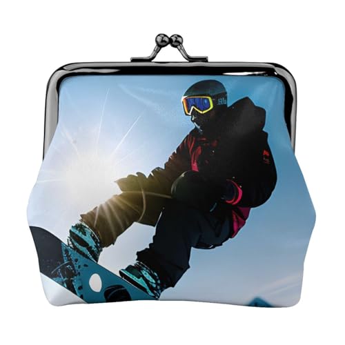 Damen Snowboard Print Leichte Geldbörse Exquisite Wasserdichte Kleine Münztasche Kartenetui von HTTUP