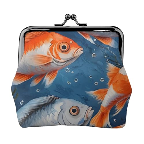 Fischmalerei mit leichtem Brieftaschendruck für Damen, exquisite kleine wasserdichte Tasche für Münzen und Karten von HTTUP