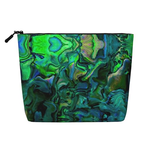 HTTUP Abalone Make-up-Tasche mit Perlmutt-Aufdruck, für Geschäftsreisen, einlagige Make-up-Tasche, Damen, großes Fassungsvermögen, Schwarz, Einheitsgröße, Schwarz , Einheitsgröße von HTTUP