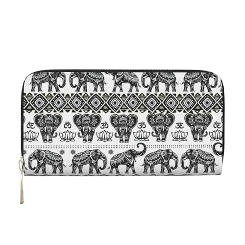 HTTUP Bohemian Elephant Pattern Print Casual Clutch Purse Hand Wallet for Women Capacity Wallet Stylish Travel Friendly, Schwarz, Einheitsgröße, Kunst HTTUP Bohemian Elephant Pattern Print Casual Clutch Purse Hand Wallet for Women Capacity Wallet Stylish Travel Friendly, Schwarz, Einheitsgröße, Kunst von HTTUP
