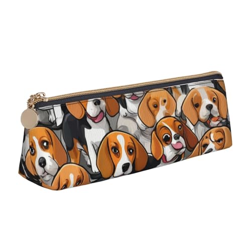 HTTUP Federmäppchen, Motiv: Beagle, Cartoon-Hund, großes Fassungsvermögen, dreieckig, für Stifte, Make-up HTTUP Federmäppchen, Motiv: Beagle, Cartoon-Hund, großes Fassungsvermögen, dreieckig, für Stifte, Make-up von HTTUP