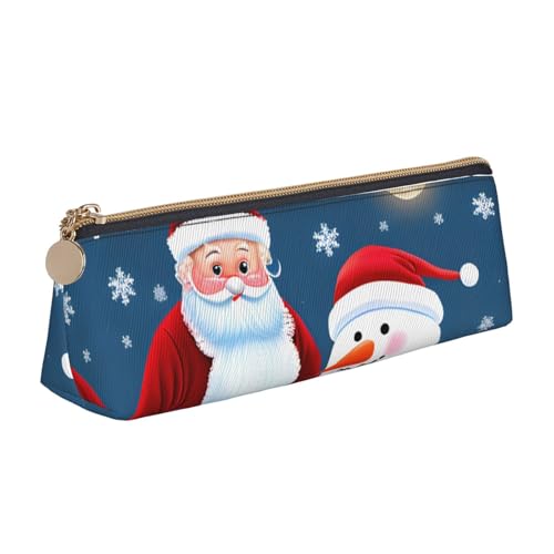 HTTUP Federmäppchen, Weihnachtsmann und Schneemann, großes Fassungsvermögen, dreieckig, für Stifte, Make-up von HTTUP