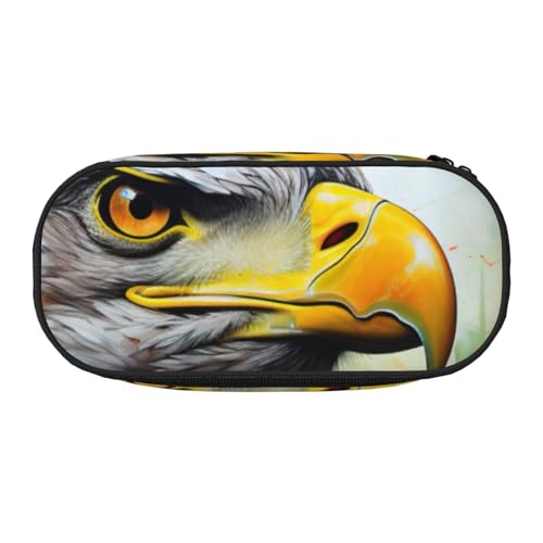 HTTUP Federmäppchen mit Adler-Aufdruck, stilvoll, einzigartig, großes Fassungsvermögen, Unisex, Reißverschluss, Büro, Reisen, Make-up von HTTUP