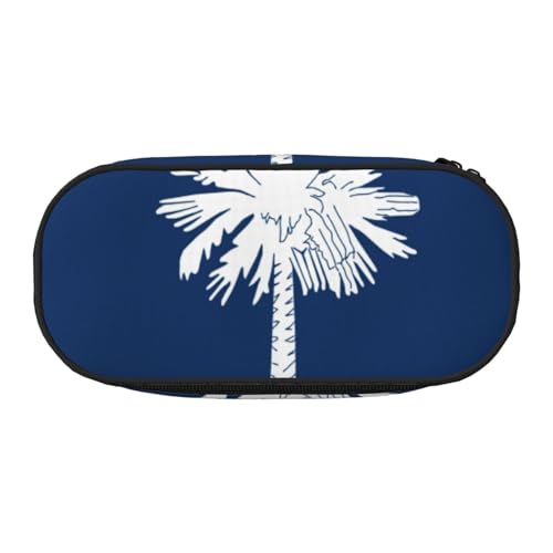 HTTUP Federmäppchen mit South Carolina-Flagge, stilvoll, einzigartig, großes Fassungsvermögen, Unisex, Reißverschluss, Büro, Reisen, Make-up, Aufbewahrung von HTTUP