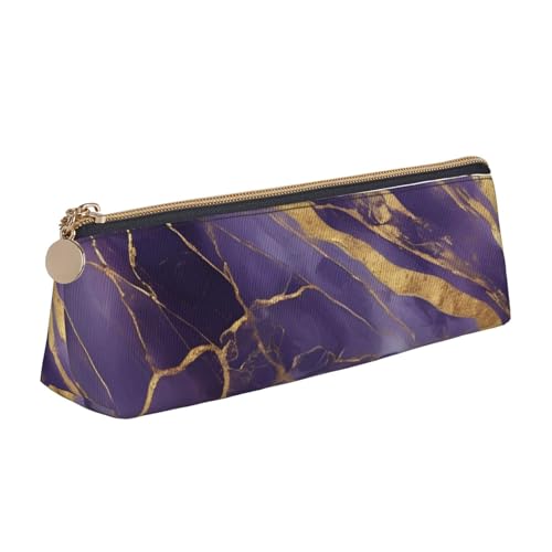 HTTUP Federmäppchen mit großem Fassungsvermögen in lila und goldenem Marmor-Design von HTTUP