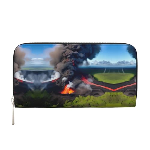 HTTUP Kilauea Volcano Bloom Print Casual Clutch Geldbörse Handbrieftasche für Frauen Kapazität Geldbörse stilvoll reisefreundlich Schwarz Einheitsgröße Kunst, Schwarz, One Size, Kunst von HTTUP