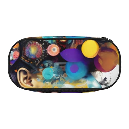 HTTUP Künstliche Intelligenz, Gehirndruck, stilvoll, einzigartig, großes Fassungsvermögen, Unisex-Federmäppchen, Reißverschluss, Büro, Reisen, Make-up-Aufbewahrung von HTTUP