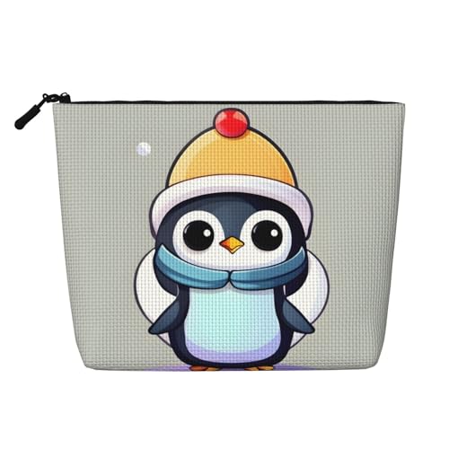 HTTUP Make-up-Tasche mit süßem Pinguin-Druck, für Geschäftsreisen, unverzichtbar, einlagige Make-up-Tasche, Damen, großes Fassungsvermögen, Schwarz, Einheitsgröße HTTUP Make-up-Tasche mit süßem Pinguin-Druck, für Geschäftsreisen, unverzichtbar, einlagige Make-up-Tasche, Damen, großes Fassungsvermögen, Schwarz, Einheitsgröße von HTTUP