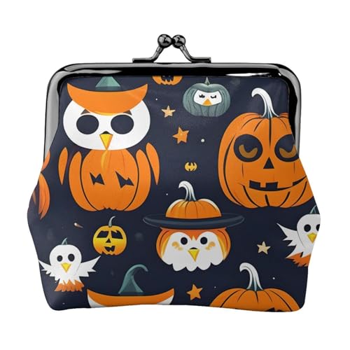 Halloween-Eulen-Geldbörse, leicht, Kürbis-Design, exquisite wasserdichte kleine Geldbörse für Münzen und Karten von HTTUP