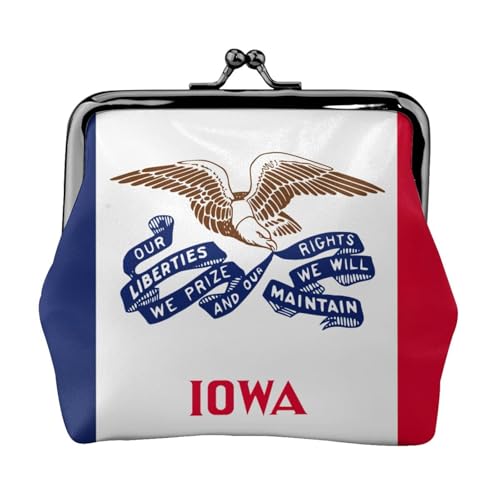 Iowa State Flag Print Leichte Damen Geldbörse Exquisite Wasserdichte Kleine Münztasche von HTTUP