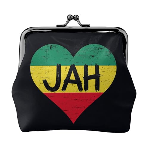 Jamaikanische Geldbörse für Damen, leicht, mit Herzmuster, exquisite wasserdichte kleine Geldbörse für Münzen und Karten von HTTUP