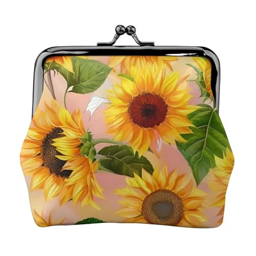 Leichte Damen-Münzgeldbörse mit Sonnenblumen-Aufdruck, exquisit, wasserdicht, kleine Tasche für Münzen, Karten von HTTUP
