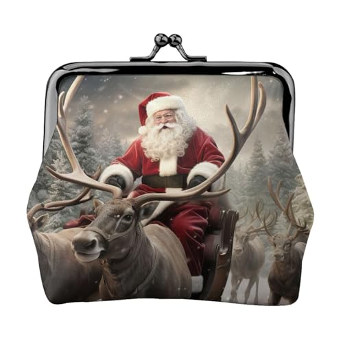 Leichte Damen-Münzgeldbörse mit Weihnachtsmann-Aufdruck, exquisit, wasserdicht, kleine Tasche für Münzen, Karten von HTTUP