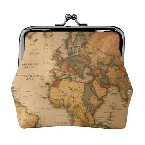Leichte Damen-Münzgeldbörse mit Weltkarten-Druck, exquisit, wasserdicht, kleine Tasche für Münzen, Karten von HTTUP