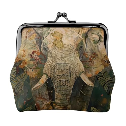 Leichte Elefanten-Print-Geldbörse für Damen, exquisit, wasserdicht, kleine Münztasche, Kartentasche von HTTUP