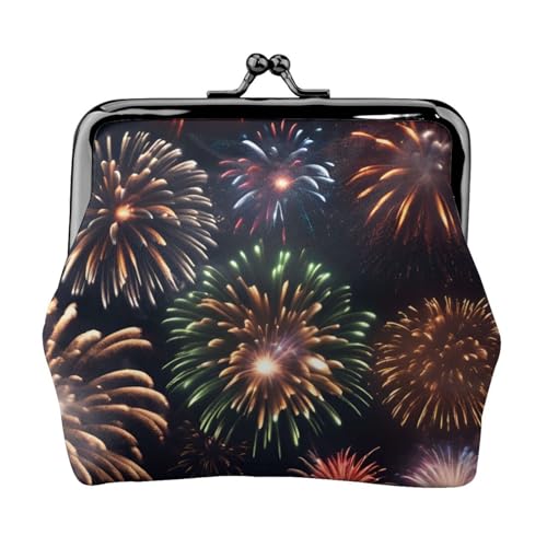 Leichte Geldbörse mit Feuerwerksmuster für Damen, exquisite wasserdichte kleine Geldbörse für Münzen und Karten von HTTUP