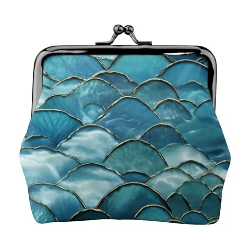 Leichte Geldbörse mit Fischschuppenmuster für Damen, exquisite wasserdichte kleine Geldbörse für Münzen und Karten von HTTUP