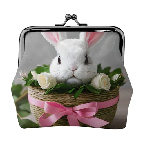 Leichte Geldbörse mit Hasen-Rosetten-Print für Damen, exquisit, wasserdicht, kleine Münztasche für Karten von HTTUP