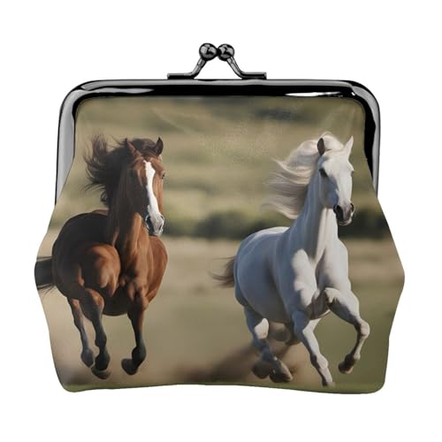 Leichte Geldbörse mit Laufpferde-Print für Damen, exquisit, wasserdicht, kleine Münztasche und Kartentasche von HTTUP