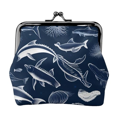 Leichte Geldbörse mit Meeresfischmuster für Damen, exquisit, wasserdicht, kleine Münztasche von HTTUP