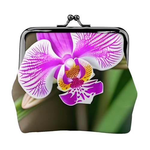 Leichte Geldbörse mit Orchideenmuster für Damen, exquisit, wasserdicht, kleine Geldbörse für Münzen und Karten von HTTUP