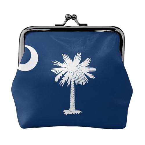 Leichte Geldbörse mit South Carolina Flaggen-Druck für Damen, exquisite wasserdichte kleine Münztasche von HTTUP