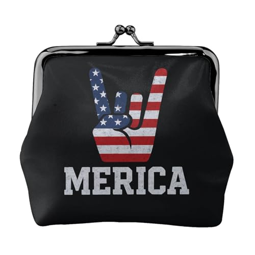 Leichte Geldbörse mit US-Flaggenmuster für Damen, exquisit, wasserdicht, kleine Münztasche, Kartentasche von HTTUP