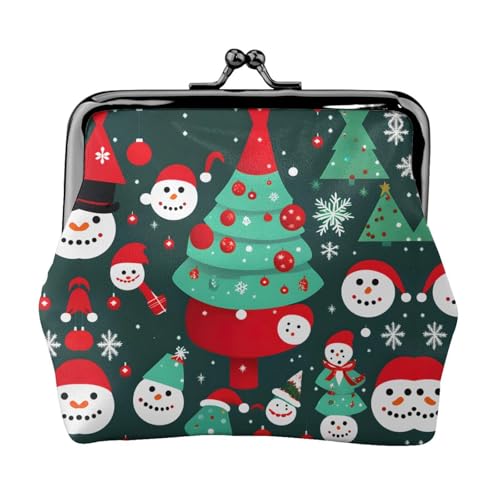 Leichte Geldbörse mit Weihnachtsbaum- und Schneemann-Muster für Damen, exquisit, wasserdicht, kleine Münztasche von HTTUP