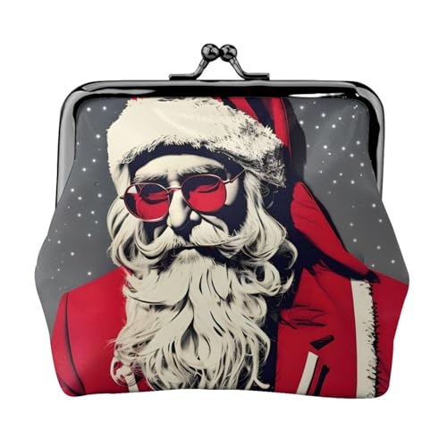 Leichte Geldbörse mit Weihnachtsmann-Druck für Damen, exquisit, wasserdicht, kleine Münz- und Kartentasche von HTTUP