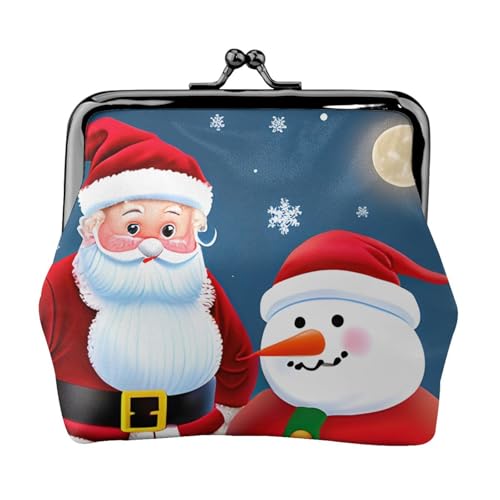 Leichte Geldbörse mit Weihnachtsmann- und Schneemann-Druck für Damen, exquisit, wasserdicht, kleine Münz- und Kartentasche von HTTUP