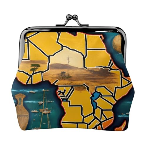 Leichte Geldbörse mit abstraktem Weltkartendruck für Damen, exquisit, wasserdicht, kleine Münztasche von HTTUP