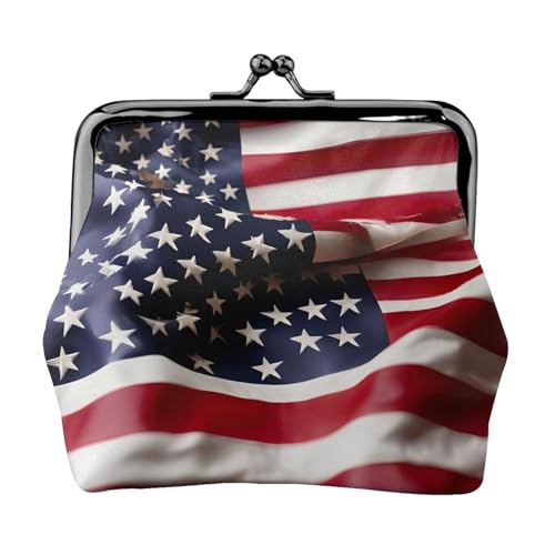 Leichte Geldbörse mit amerikanischer Flagge für Damen, exquisite wasserdichte kleine Geldbörse für Münzen, Karten von HTTUP