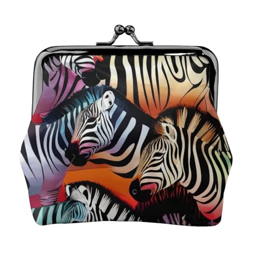 Leichte Geldbörse mit buntem Zebramuster für Damen, exquisit, wasserdicht, kleine Geldbörse für Münzen und Karten von HTTUP