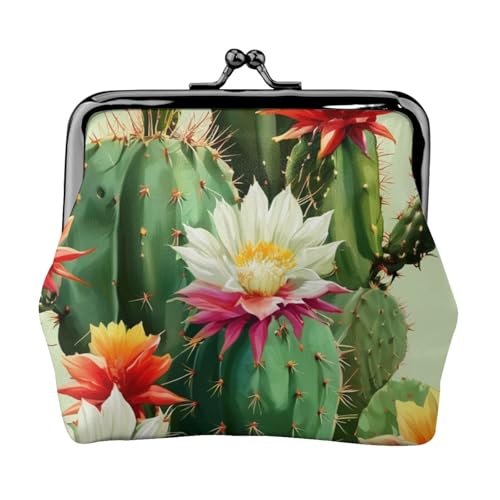Leichte Geldbörse mit tropischem Kaktusbaum-Blumenmuster für Damen, exquisit, wasserdicht, kleine Münztasche für Karten von HTTUP