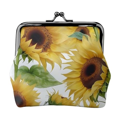 Leichte Sonnenblumen-Geldbörse für Damen, exquisit, wasserdicht, kleine Münztasche für Karten von HTTUP