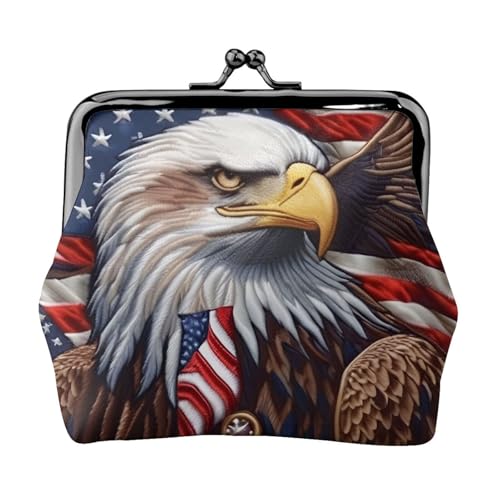 Münzgeldbörse mit amerikanischem Weißkopfseeadler-Druck, leicht, exquisit, wasserdicht, kleine Tasche für Münzen, Karten von HTTUP