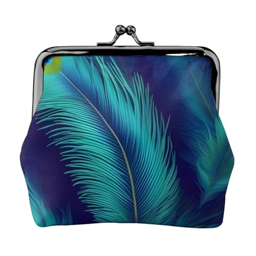 Peacock Bird Feathers Print, leichte Damen-Geldbörse, exquisite kleine wasserdichte Geldbörse für Münzen und Karten von HTTUP