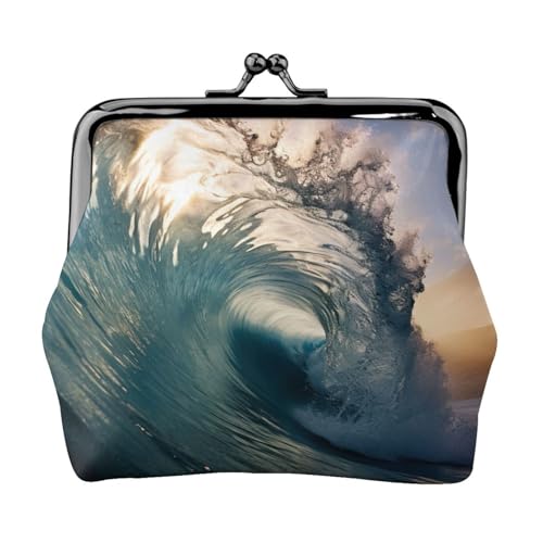 Schöne leichte Geldbörse mit Ozeanwellenmuster für Damen, exquisite wasserdichte kleine Geldbörse für Münzen und Karten von HTTUP