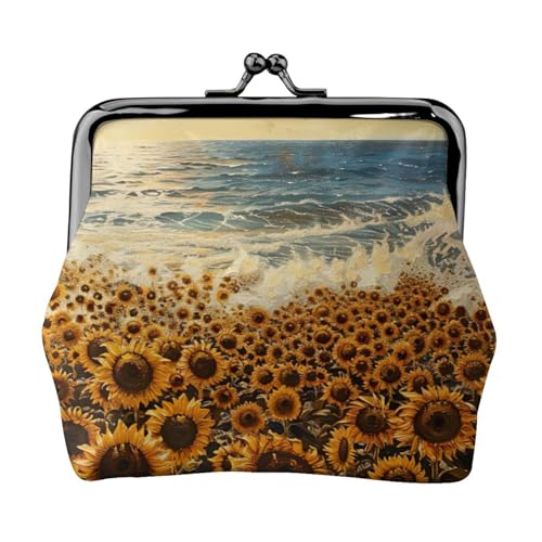 Sunflowers Leichte Geldbörse mit Meeresmuster für Damen, exquisite wasserdichte kleine Geldbörse für Münzen und Karten von HTTUP
