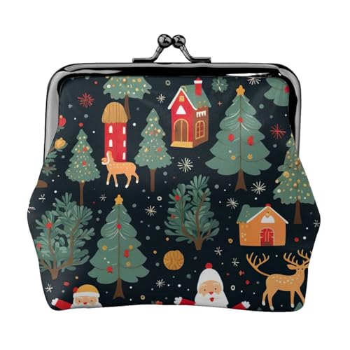 Weihnachtsbrieftasche mit leichtem Weihnachtsmann-Druck für Damen, exquisite kleine wasserdichte Geldbörse für Münzen und Karten von HTTUP