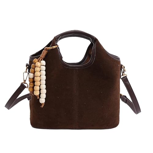 HTU Crossbody Bag große Kapazitätsbeutel mit Anhänger for Frauen Mädchen (Kaffee) von HTU