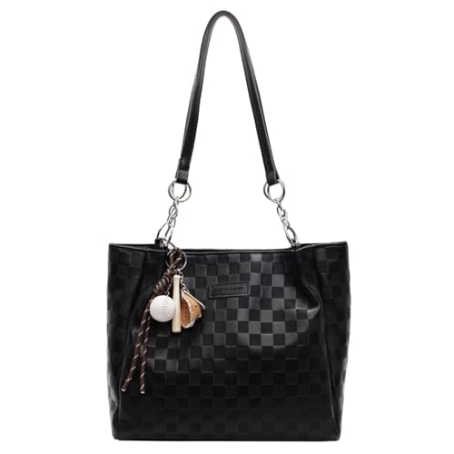 HTU Einkaufstaschen for Frauen mit großer Kapazitätsumhängentasche for Arbeitseinkaufsreisen (schwarz) von HTU