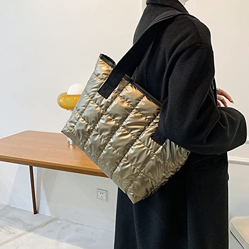 HTU Nylon -Stoff Umhängetaschen weibliche lässige Tasche Handtaschen große Kapazität gesteppte Einkaufstaschen for Women Street von HTU