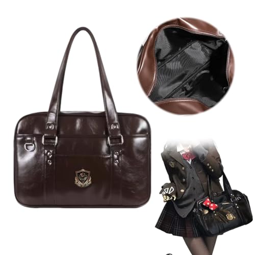 HTU PU Leder Umhängetasche Feste Unterarmtaschen for Frauen Mädchen (braun) von HTU