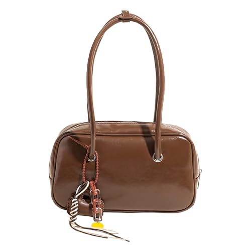 HTU PU Leder Umhängetasche Modendasche mit Anhänger for Frauen Mädchen (braun) von HTU