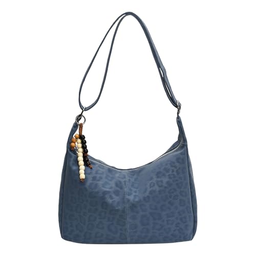 HTU PU -Tasche Tasche Feste Farb -Umhängetasche Oberhandhandhandtasche for Frauenarbeit (blau) von HTU