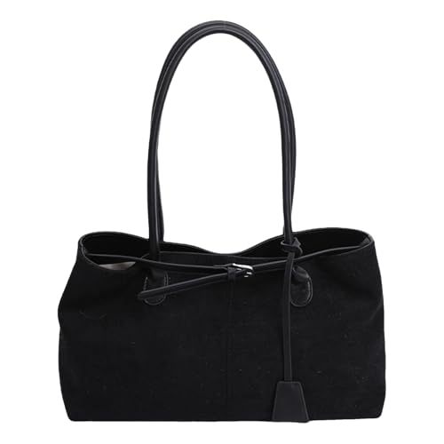 HTU Retro Wildleder -Einkaufsbeutel großer Gürtel -Achselhöhlenbeutel for Frauen täglich (schwarz) von HTU