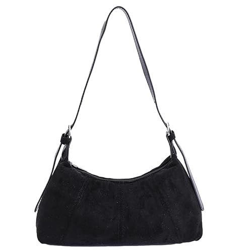 HTU Retro Wildleder Handtasche Tasche Umhängetasche for Frauen Arbeit täglich Gebrauch (schwarz) von HTU